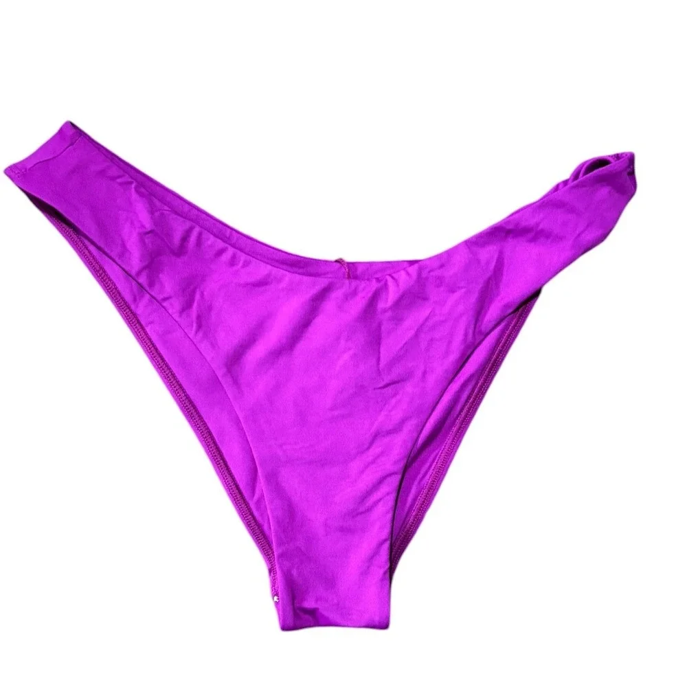 L*Space Rocky Bikini Bottom Wild Aster Magenta Purple High Cut V-Front NWT M‎